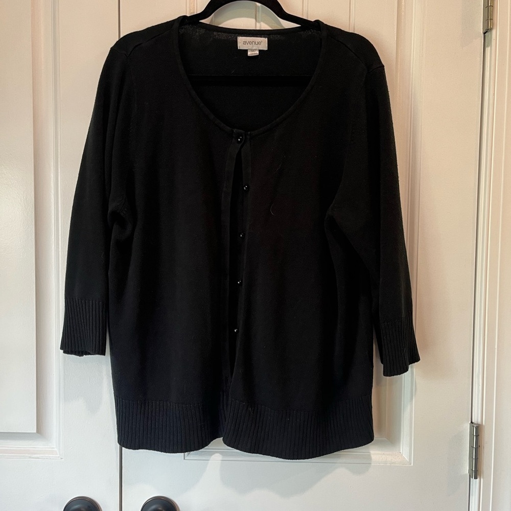 Avenue Black Women's 3/4 Sleeve Cardigan Sweater